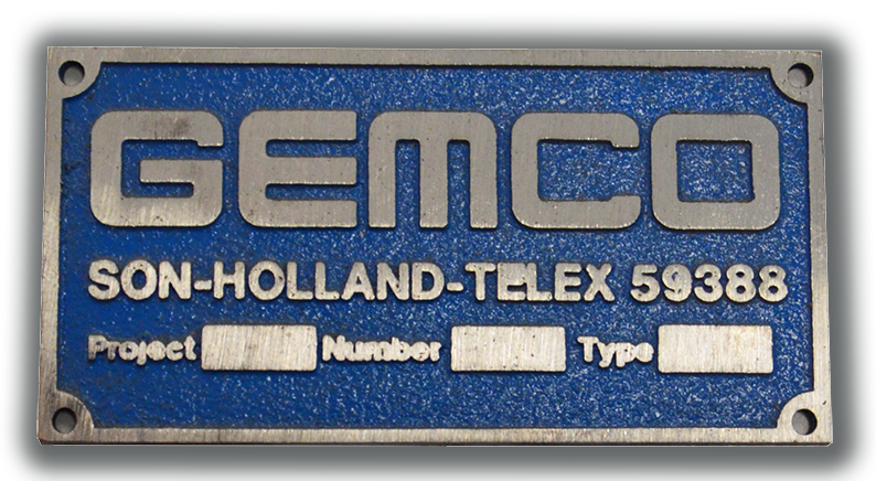 gemco machine plate with telex number
